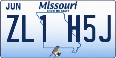 MO license plate ZL1H5J