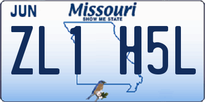 MO license plate ZL1H5L