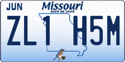 MO license plate ZL1H5M