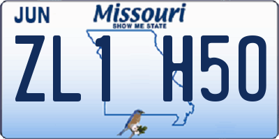 MO license plate ZL1H5O