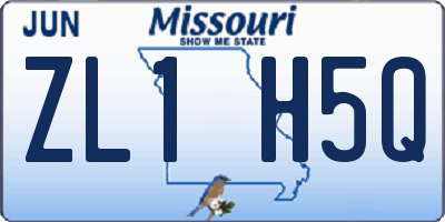 MO license plate ZL1H5Q