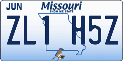 MO license plate ZL1H5Z