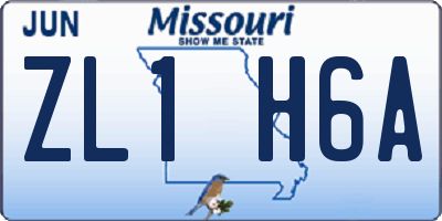 MO license plate ZL1H6A