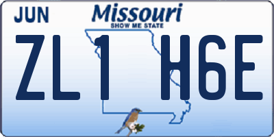 MO license plate ZL1H6E