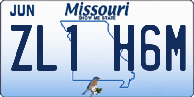 MO license plate ZL1H6M