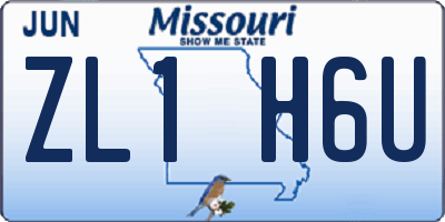 MO license plate ZL1H6U