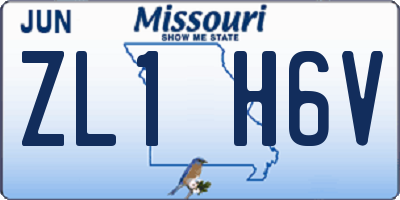 MO license plate ZL1H6V