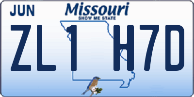 MO license plate ZL1H7D