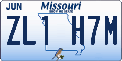 MO license plate ZL1H7M