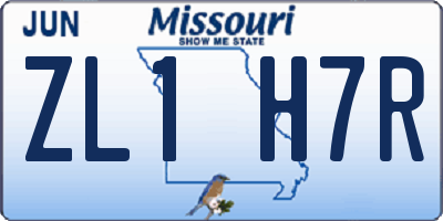 MO license plate ZL1H7R