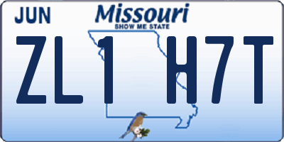MO license plate ZL1H7T