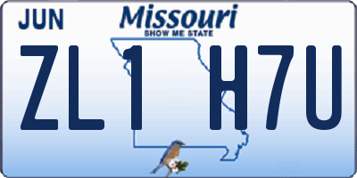 MO license plate ZL1H7U