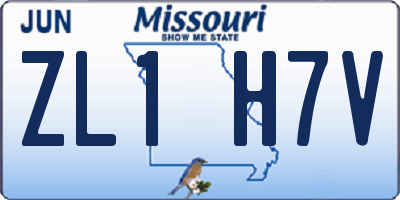 MO license plate ZL1H7V
