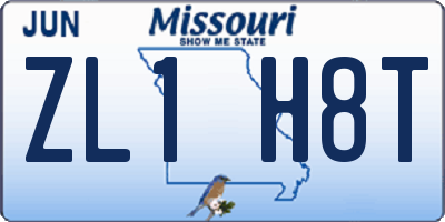 MO license plate ZL1H8T