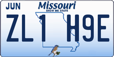 MO license plate ZL1H9E