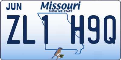 MO license plate ZL1H9Q