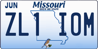 MO license plate ZL1I0M