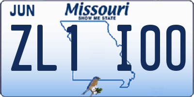 MO license plate ZL1I0O