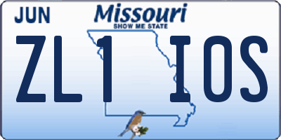 MO license plate ZL1I0S