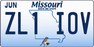 MO license plate ZL1I0V