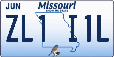 MO license plate ZL1I1L