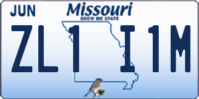 MO license plate ZL1I1M
