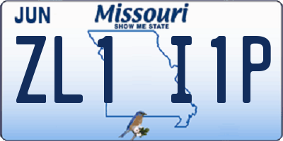 MO license plate ZL1I1P