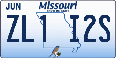 MO license plate ZL1I2S