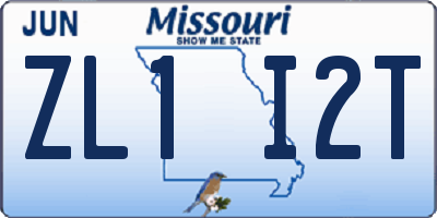 MO license plate ZL1I2T