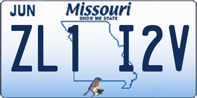MO license plate ZL1I2V