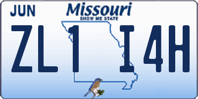 MO license plate ZL1I4H