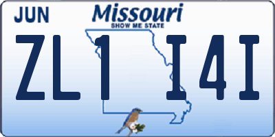 MO license plate ZL1I4I