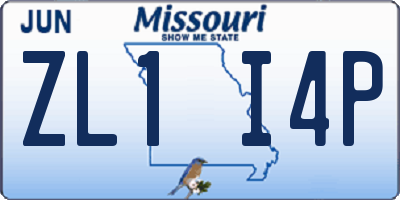 MO license plate ZL1I4P