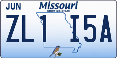 MO license plate ZL1I5A