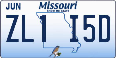 MO license plate ZL1I5D