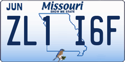 MO license plate ZL1I6F
