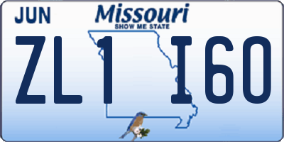 MO license plate ZL1I6O