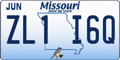 MO license plate ZL1I6Q