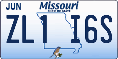 MO license plate ZL1I6S