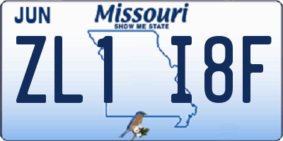 MO license plate ZL1I8F
