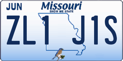 MO license plate ZL1J1S