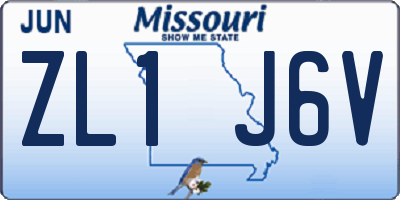 MO license plate ZL1J6V