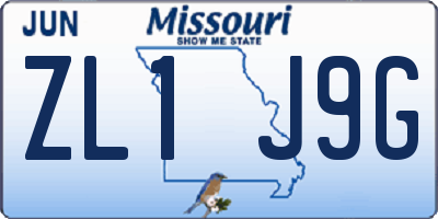MO license plate ZL1J9G