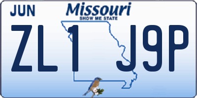 MO license plate ZL1J9P