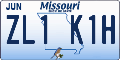 MO license plate ZL1K1H