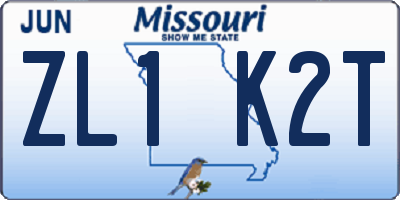 MO license plate ZL1K2T