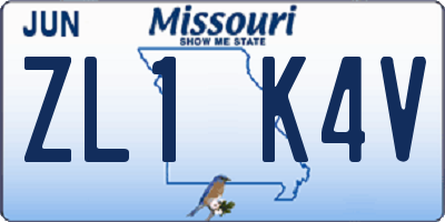 MO license plate ZL1K4V