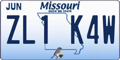 MO license plate ZL1K4W