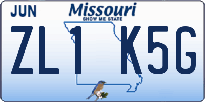 MO license plate ZL1K5G