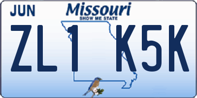 MO license plate ZL1K5K